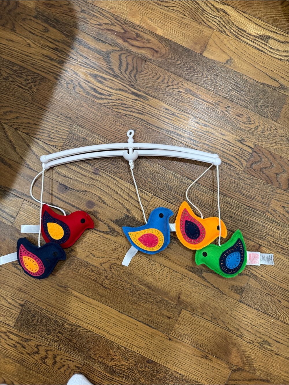 Halo Felt Bird Mobile in Red, Blue, Yellow, Green